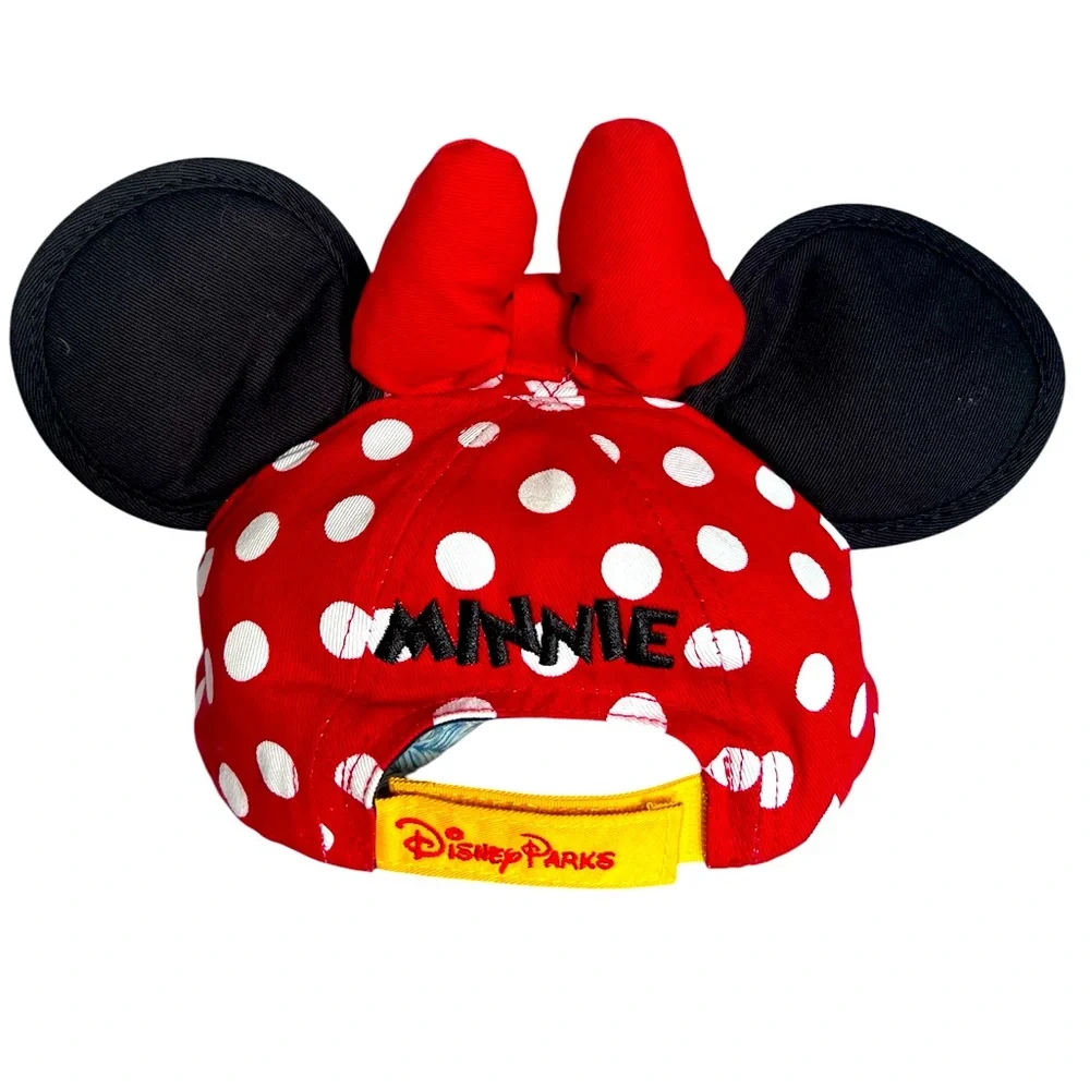 Cute Authentic Disney Parks Minnie Mouse Baseball Hat in Red/Black/White Toddler